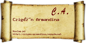 Czigán Armandina névjegykártya
